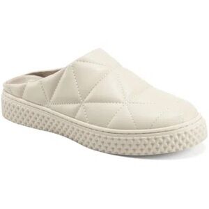 AEROSOLES Ella Cream Vegan Leather Neutral Quilted Slip on Shoes Sz 10